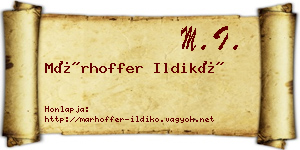 Márhoffer Ildikó névjegykártya